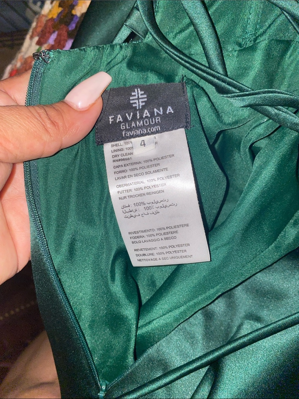 Faviana Size 4 Green Satin Strapless Formal Gown - Picture 2 of 5